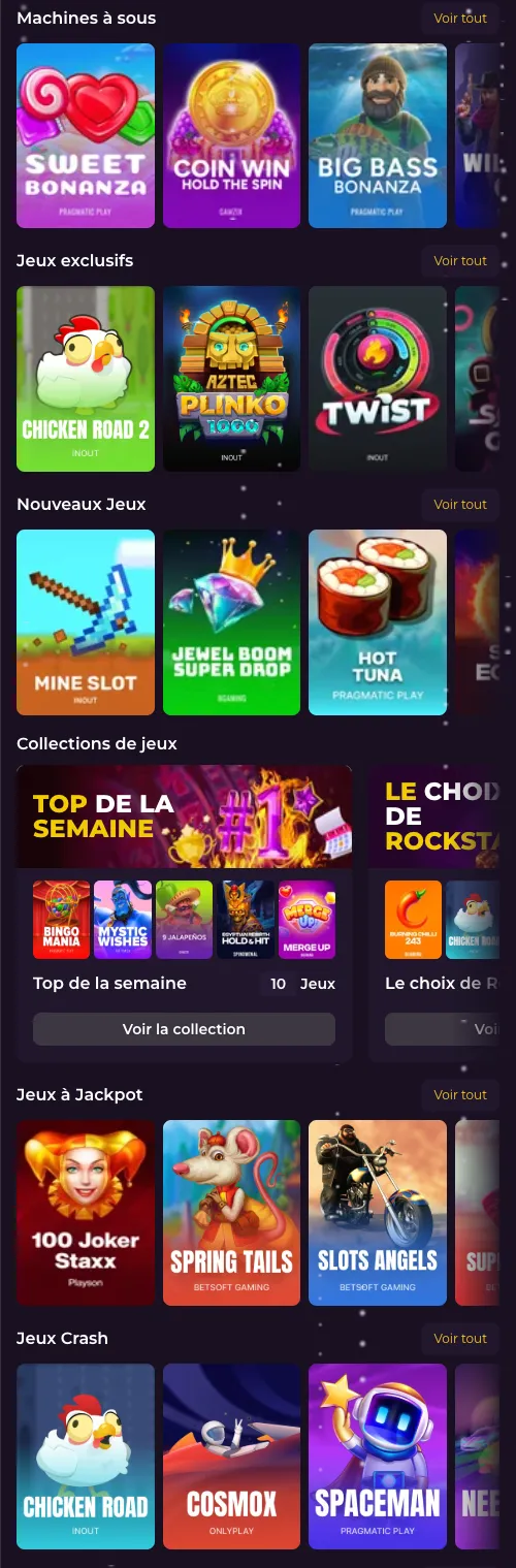 Spiele bei RockStar Casino