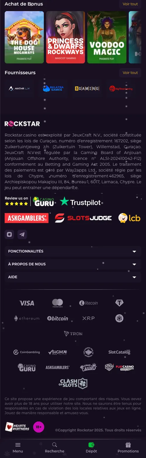 Boni bei RockStar Casino